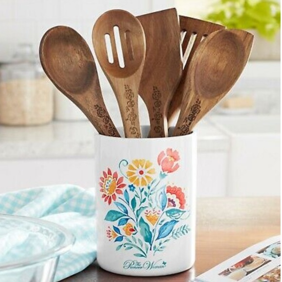 The Pioneer Woman Kitchen The Pioneer Woman Utensil Crock With Wood